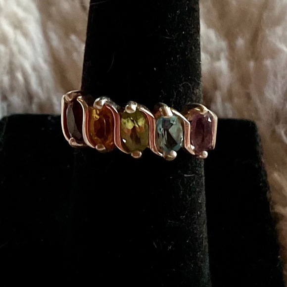 Jewelry - Multi Gemstone Ring in Sterling Silver 925 size 5
